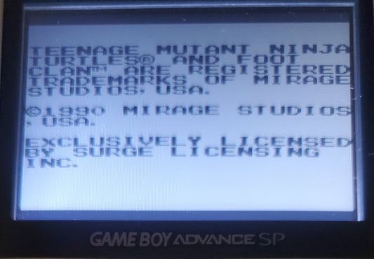 TMNT Fall Of The Foot Clan GB Video Game Catridge Gameboy 1990