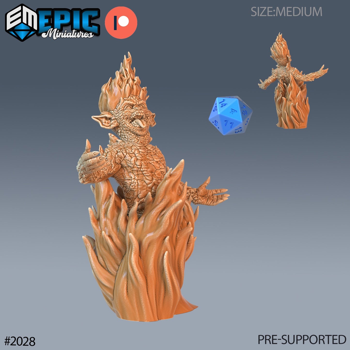 Magmin Miniatures – Medium Fire Elemental Monsters