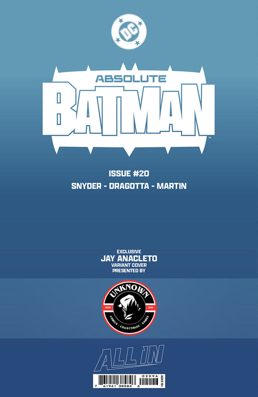 ABSOLUTE BATMAN #20 EXCLUSIVE BONUS JAY ANACLETO EXCLUSIVE VIRGIN VAR (05/13/2026)