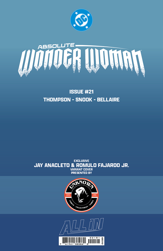 ABSOLUTE WONDER WOMAN #21 JAY ANACLETO EXCLUSIVE BW VIRGIN VAR (06/24/2026)