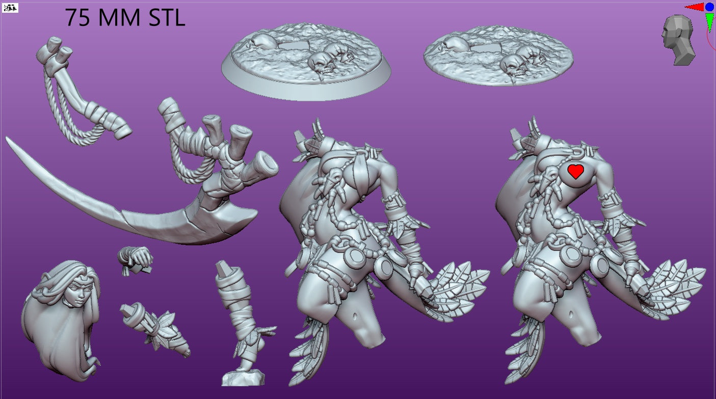 Neyata - Amazon Necromancer Miniature (SFW/NSFW 18+)