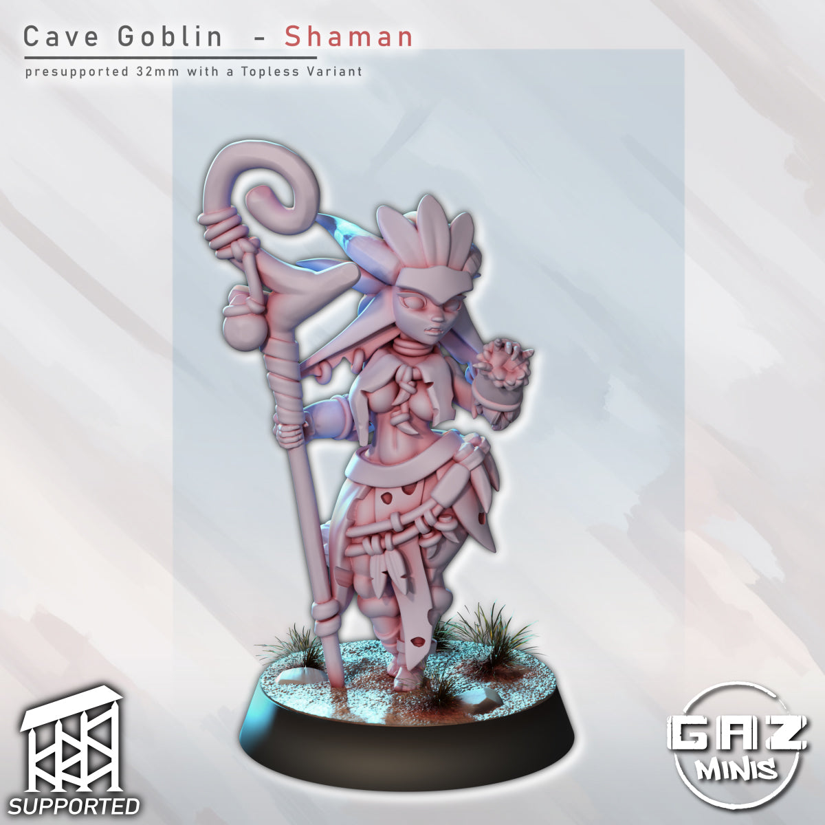 Cave Goblin Shaman – (32mm scale, SFW/NSFW)