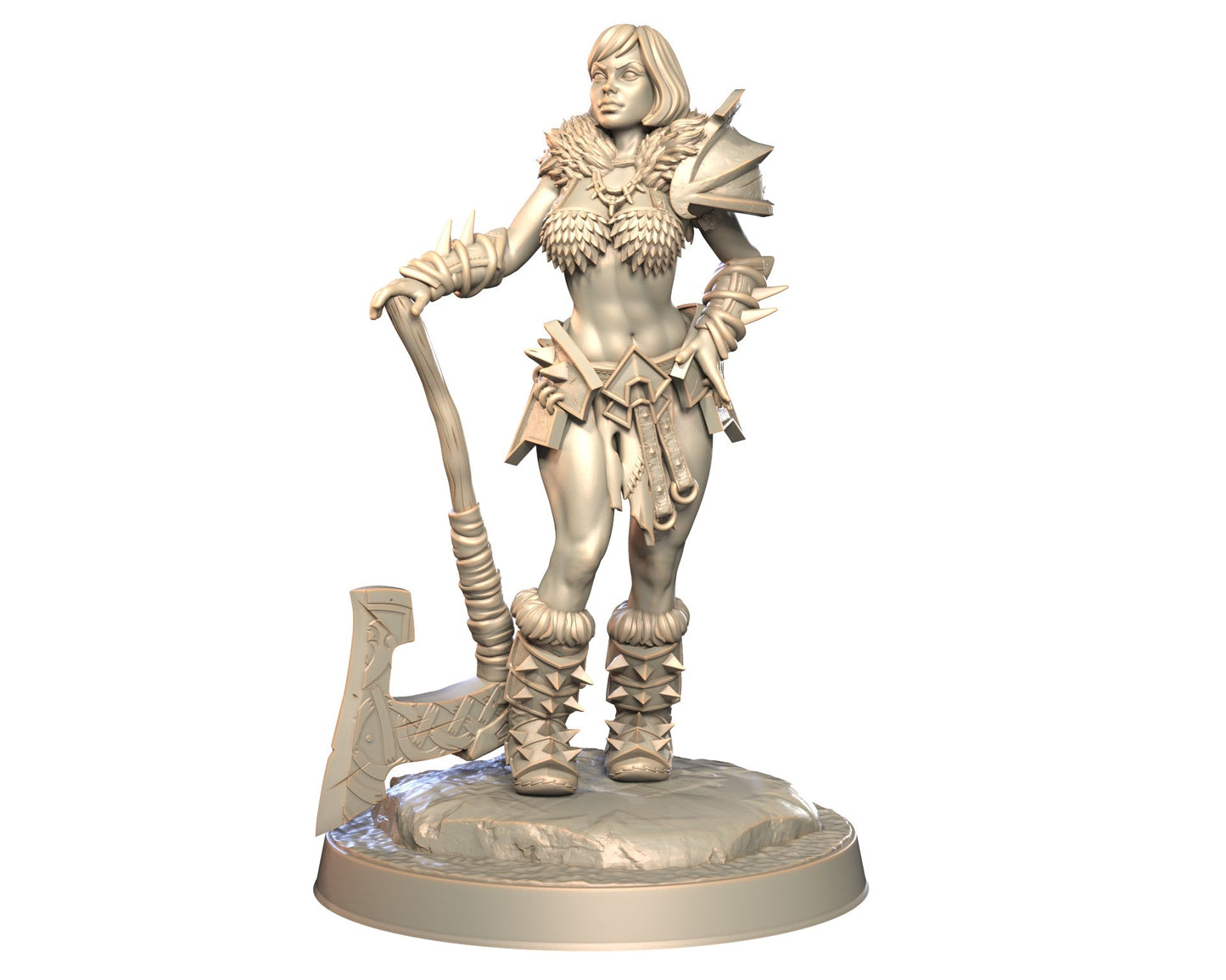 Elyra - Female Human Barbarian Miniature - Blade & Fury