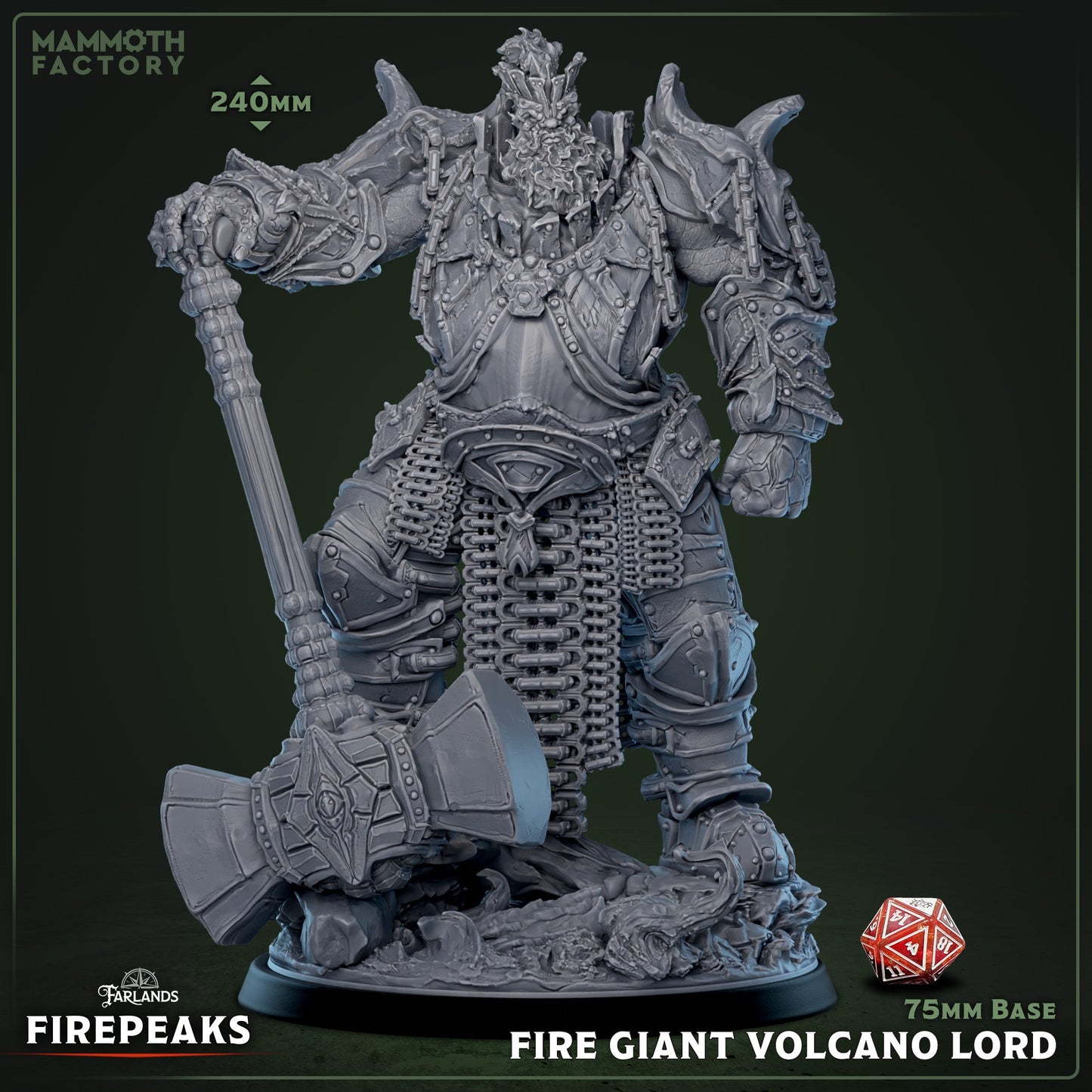 Fire Giant Volcano Lord - Fire Giant Warlord - Miniature