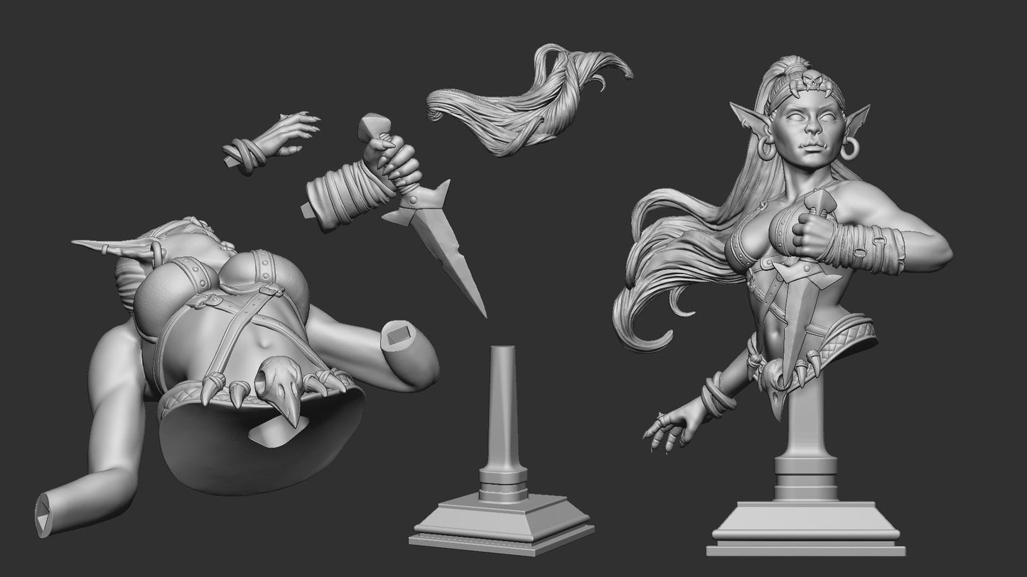 Goblin Thief – Female Goblin Rogue Miniature & Bust