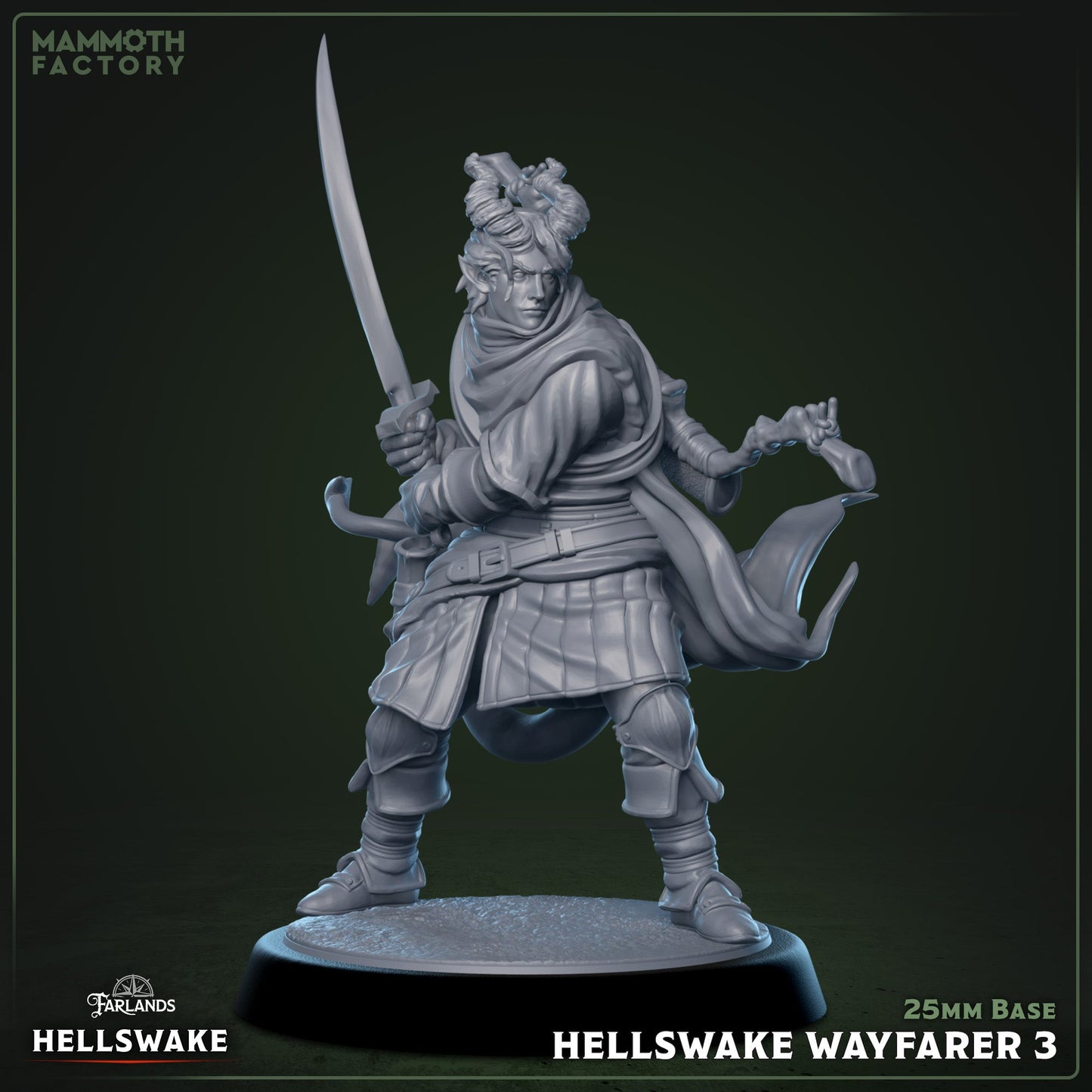 Hellswake Wayfarer – Tiefling Ranger Miniatures