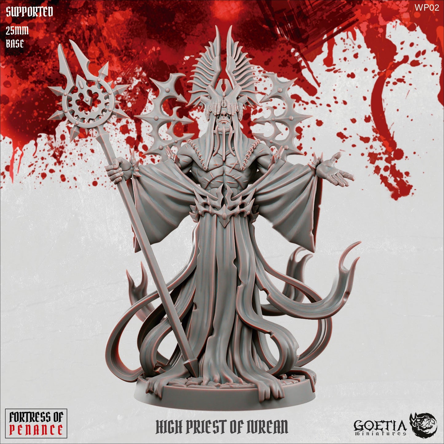 High Priest of Ivrean – Aberration Cult Leader with Ritual Staff – Fortress of Penance Miniature
