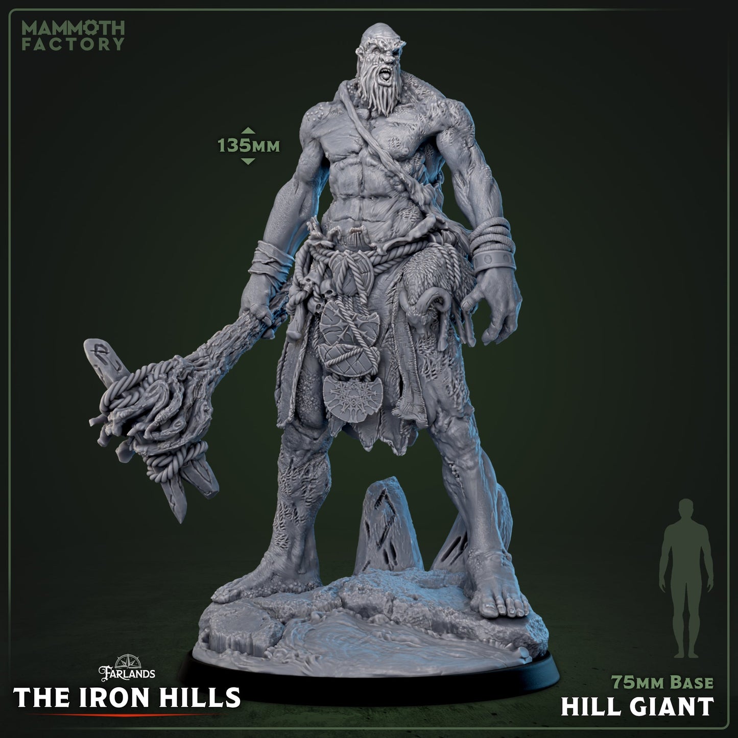 Hill Giant – Brutal Giant Warrior – Dark Fantasy Miniature