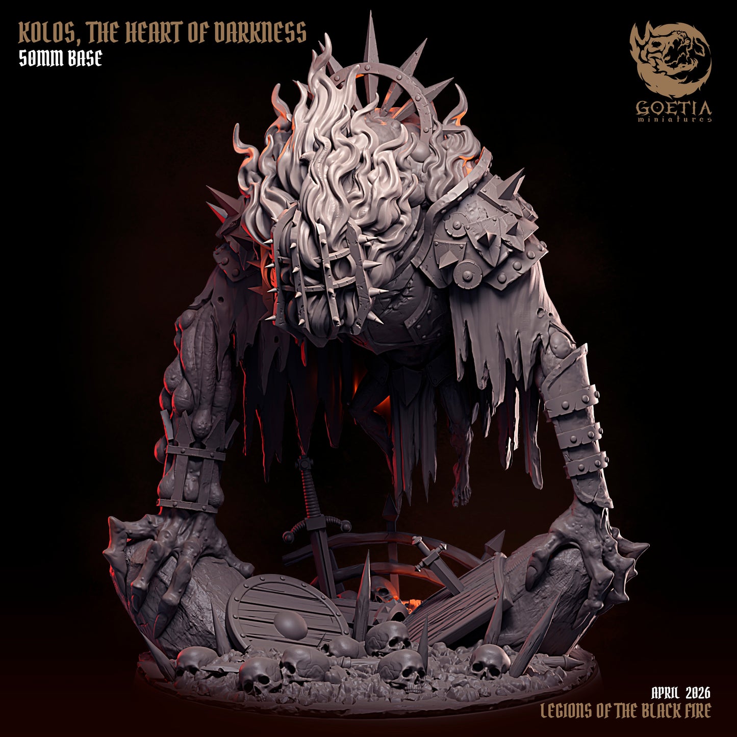 Kolos, The Heart of Darkness – Abyssal Elemental Resin Miniature