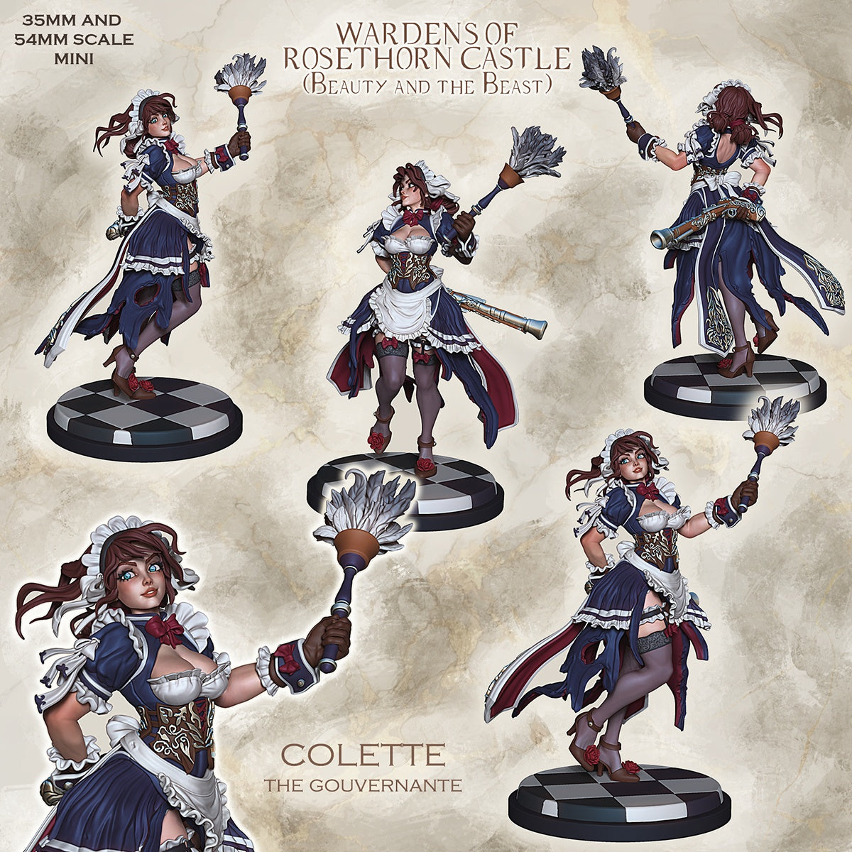 Colette – Human Maid / Castle Attendant – Beauty and the Beast Inspired Miniature