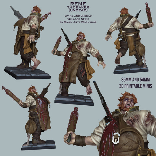 Rene the Baker – Human & Undead Villager NPC – Miniature