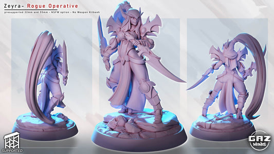 Zeyra – Valeera Sanguinar Inspired Blood Elf Shadow Rogue Miniature