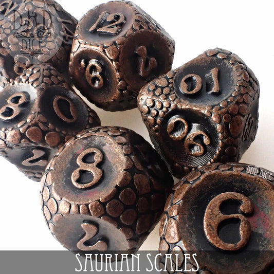 Saurian Scales Metal Dice Set