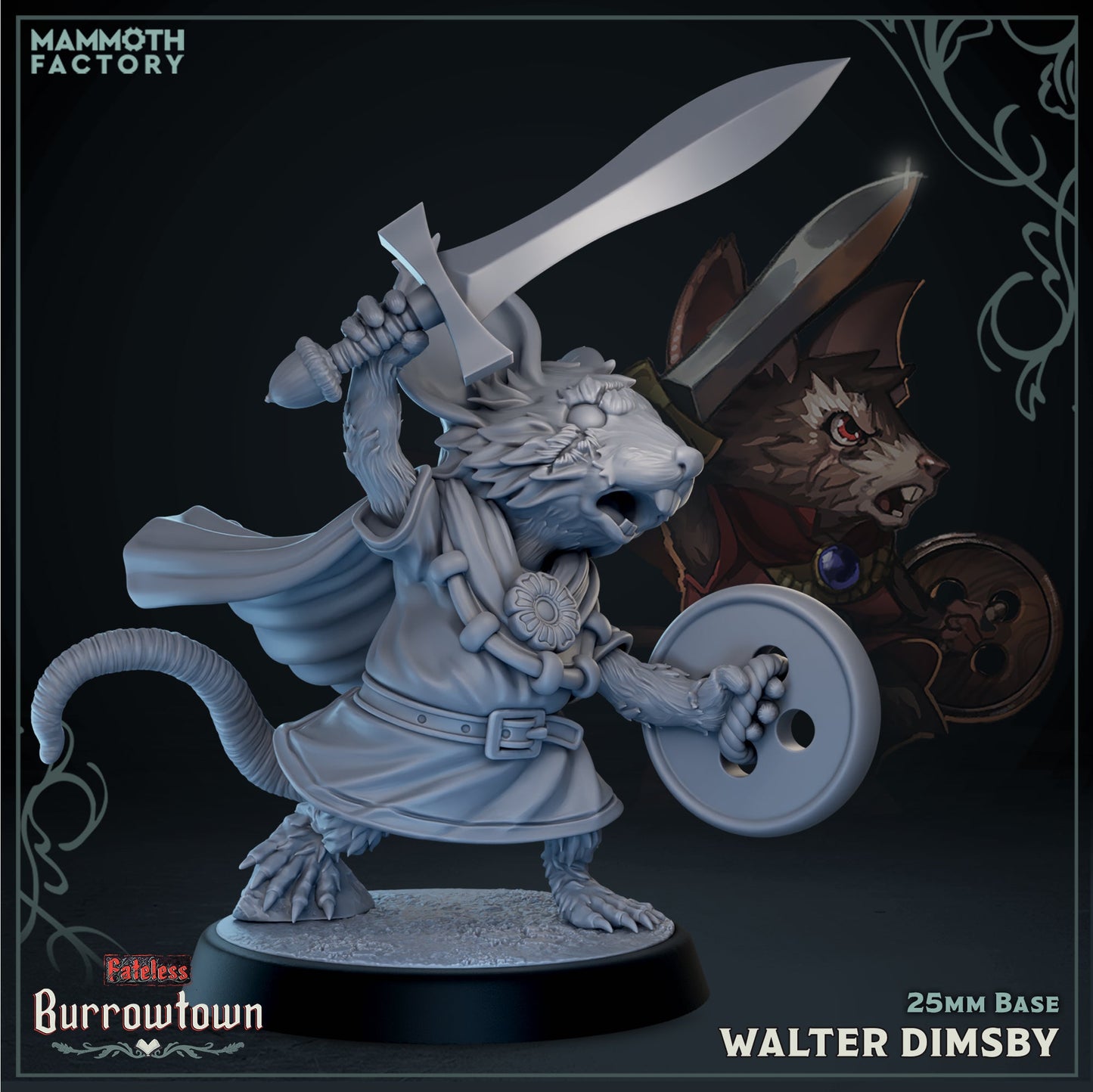 Walter Dimsby – Mouse Fighter – Burrowtown Fateless – Miniature