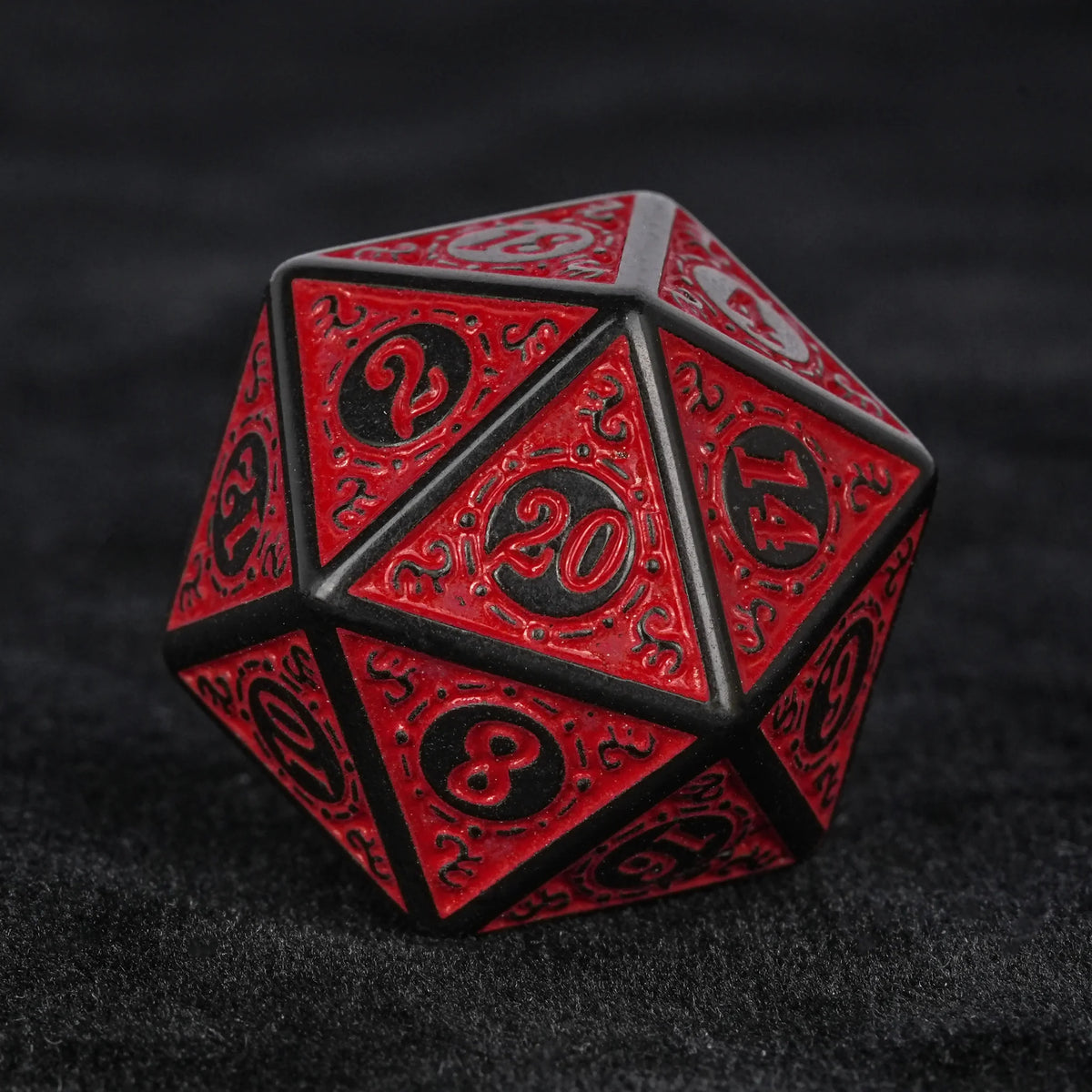Black and red magic pattern acrylic DND dice set