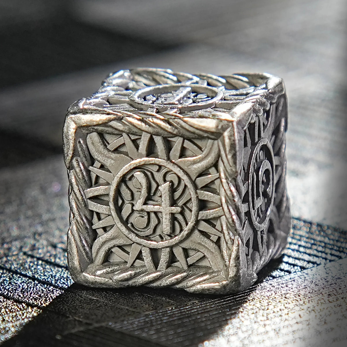 DND Antique Nickel Sun Metal Polyhedron Dice Set