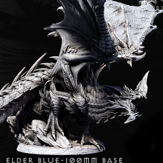 Elder Blue Dragon Miniature - Clash of the Primevals