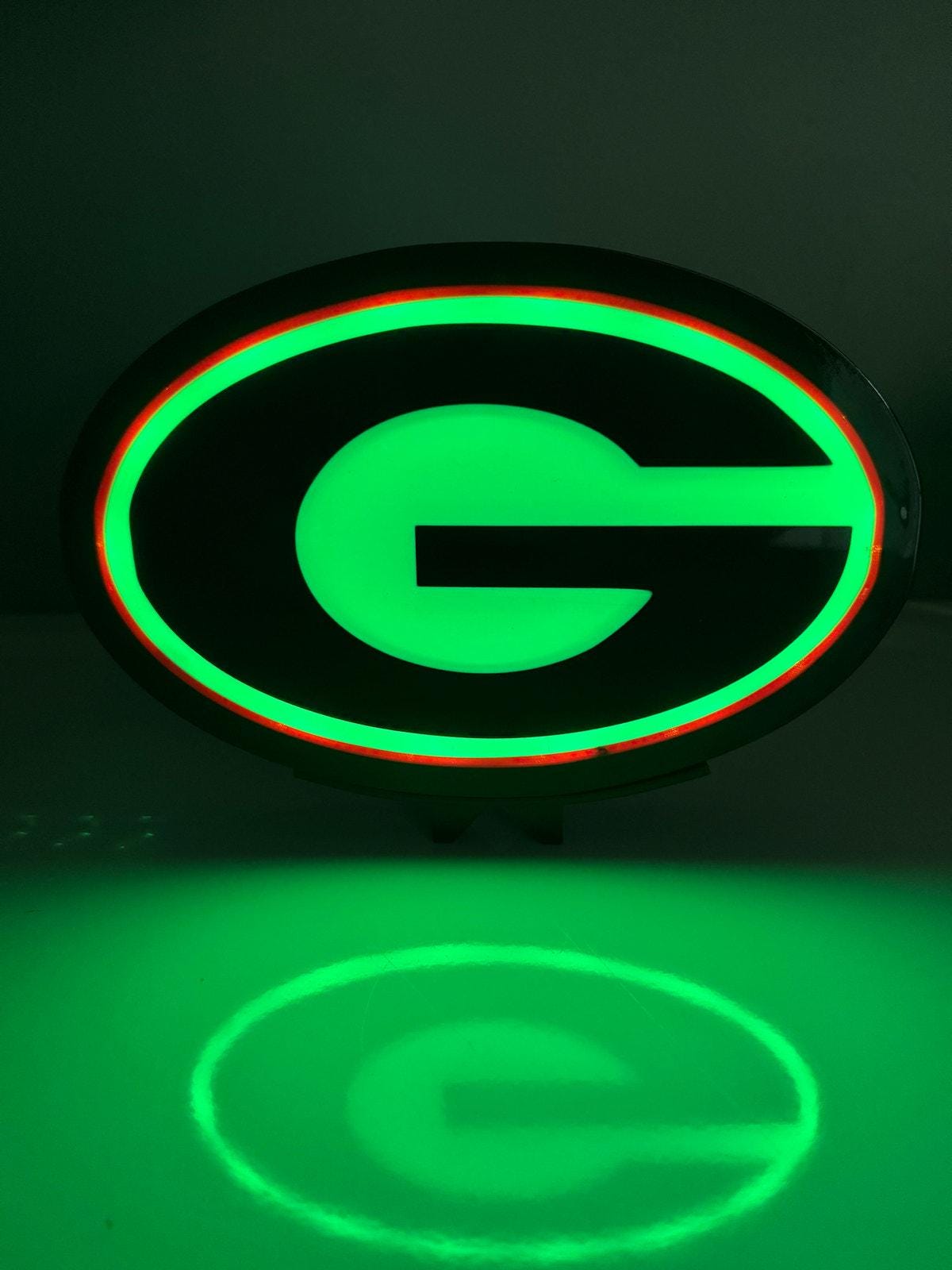 UGA Georgia Bulldogs Multicolored LED Light Box with Color and Effects Remote and Stand