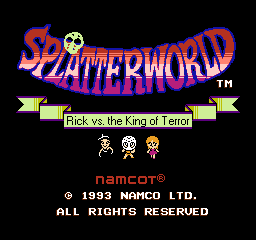Splatterworld: Rick vs the King of Terror English NES Reproduction Cart