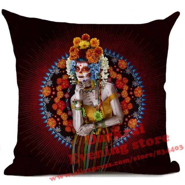 Mexican Horror Halloween Cushion Cover