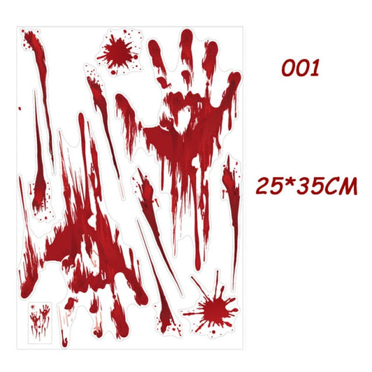 Bloody Handprint and Footprint Stickers