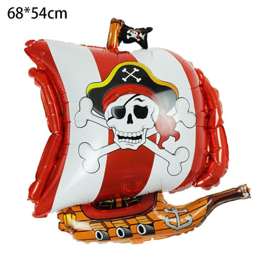 Pirate Ship and Skull Foil Balloon