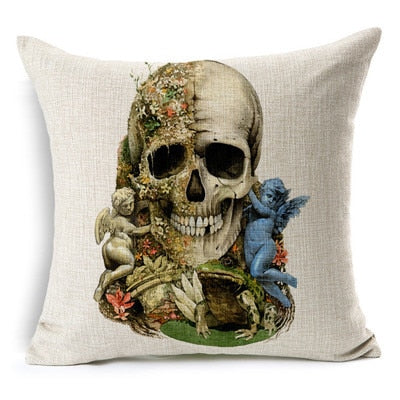 Personalized Photo and Mexican Skull Pillow Cover Options