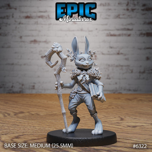 Rabbit Folk Druid – Harengon Druid – Resin Tabletop Miniature