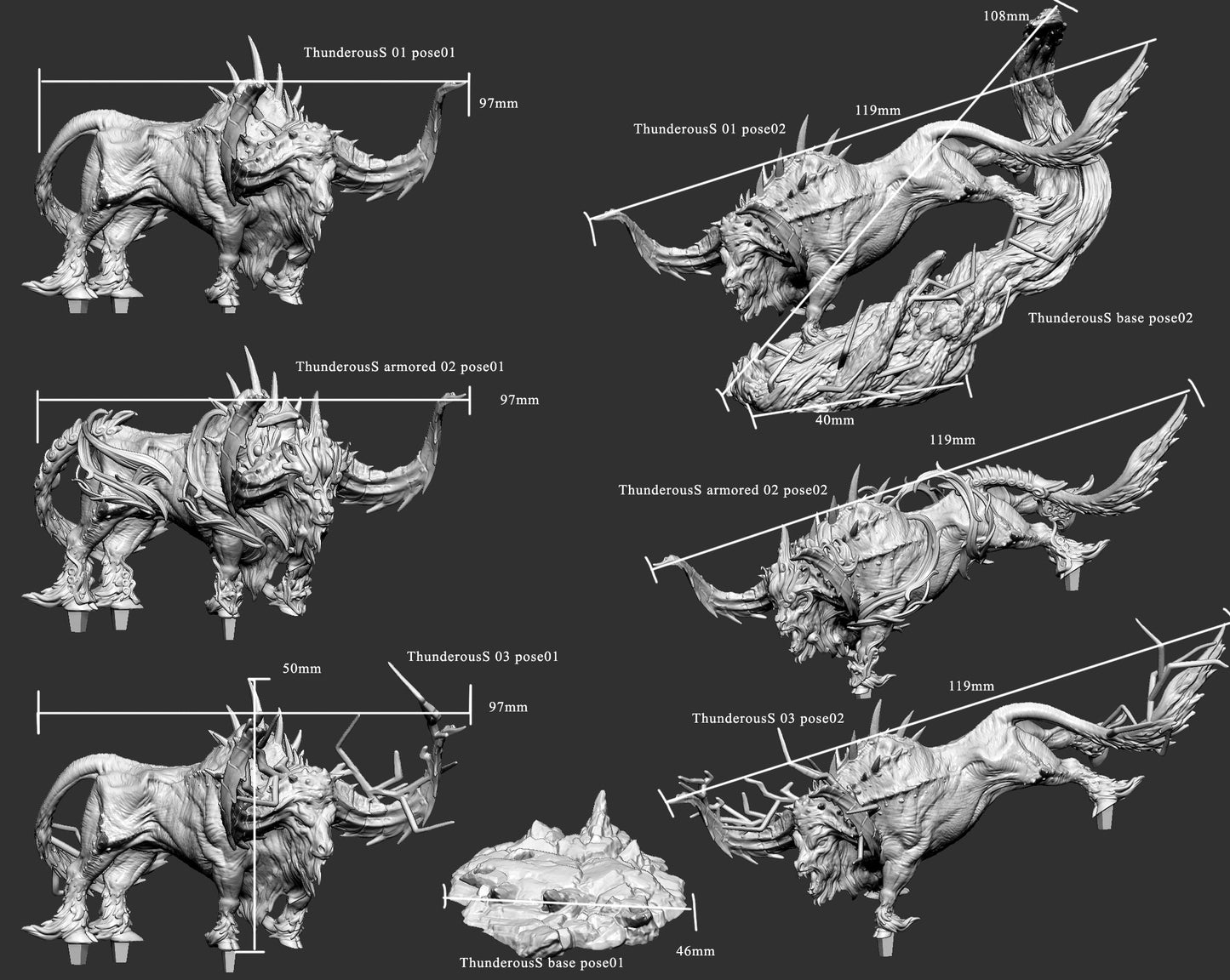 Thunderous Stampede – Lightning Elemental Ox / Elemental Monster – Miniature