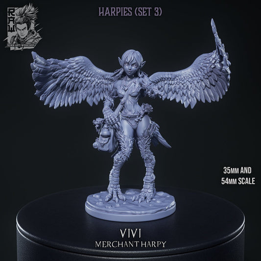 Vivi – Harpy Merchant – Winged Fey Creature – Miniature