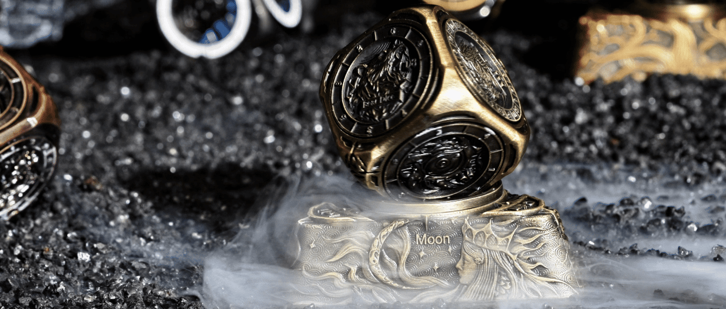 Kickstarter Dice -  7-in-1  Unique  Metal D6 Spinning Dice 2.0