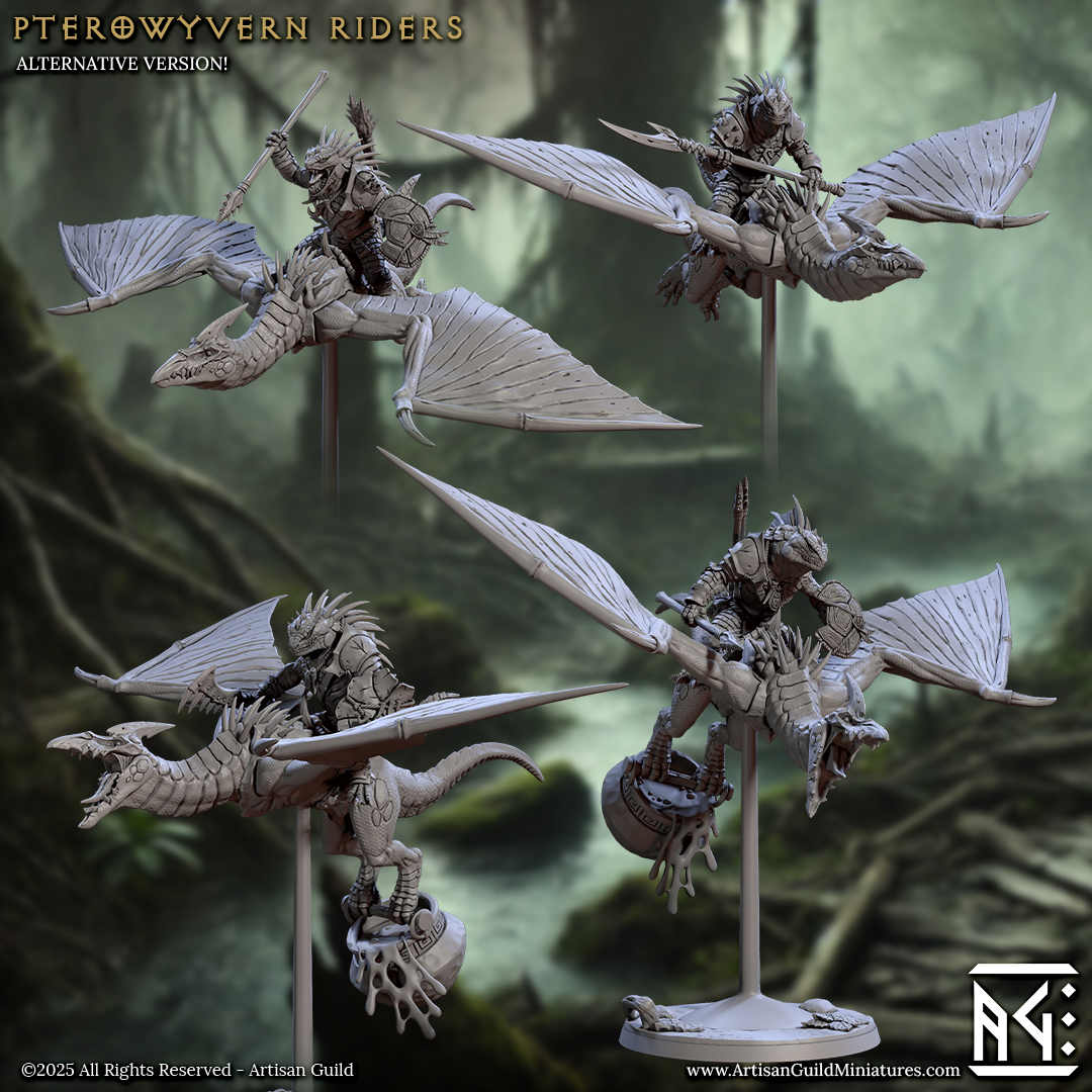 Pterowyvern Riders - Flying Cavalry Miniatures