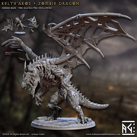 Kelth’akos – Zombie Dragon – Dungeons & Dragons Monster – Resin Miniature