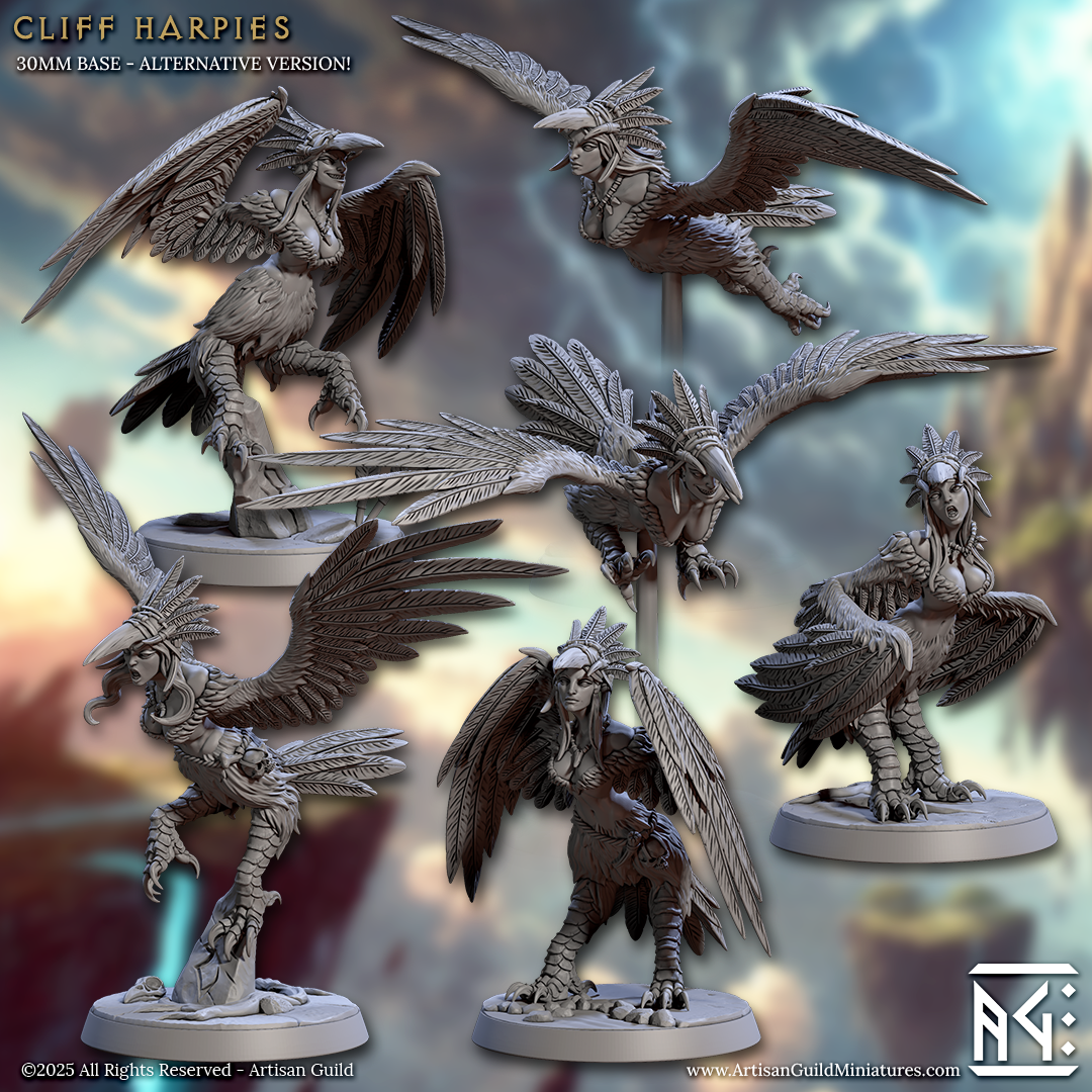 Cliff Harpies – Female Harpy Miniatures