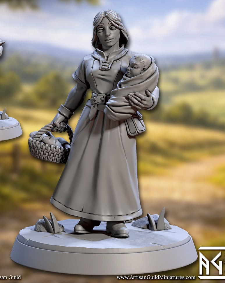 Townsfolk Women – Female NPC Miniatures – Villager & Townsfolk Vol. 1