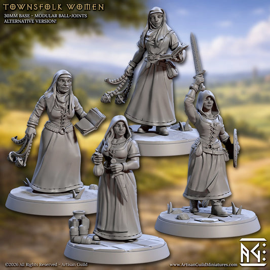 Townsfolk Women – Female NPC Miniatures – Villager & Townsfolk Vol. 1