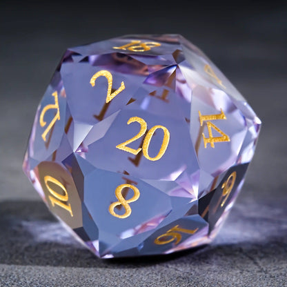 Bear Dice DND Multi-Sided Engraved Glass Gemstone Dice Set