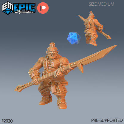 Bulky Dwarf Barbarians – Male Dwarf Miniature Trio