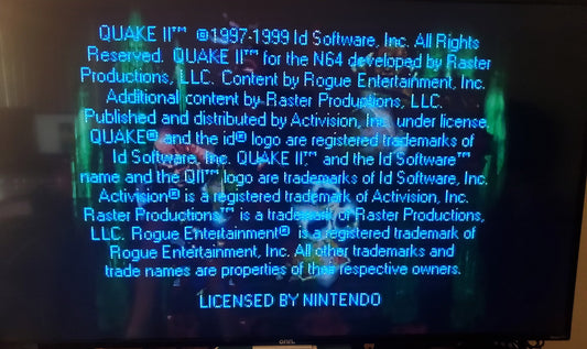 Quake 2 Nintendo 64 N64 Video Game Cartridge 1999