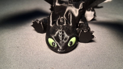 Toothless Inspired Posable Mini Dragon – 3D Printed PETG Figure
