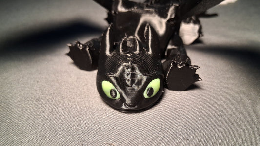 Toothless Inspired Posable Mini Dragon – 3D Printed PETG Figure