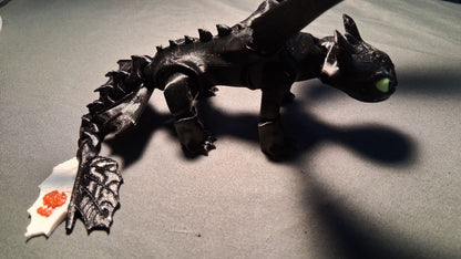Toothless Inspired Posable Mini Dragon – 3D Printed PETG Figure
