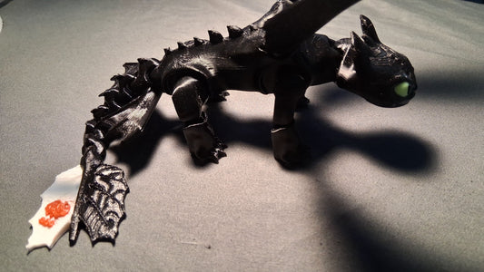 Toothless Inspired Posable Mini Dragon – 3D Printed PETG Figure
