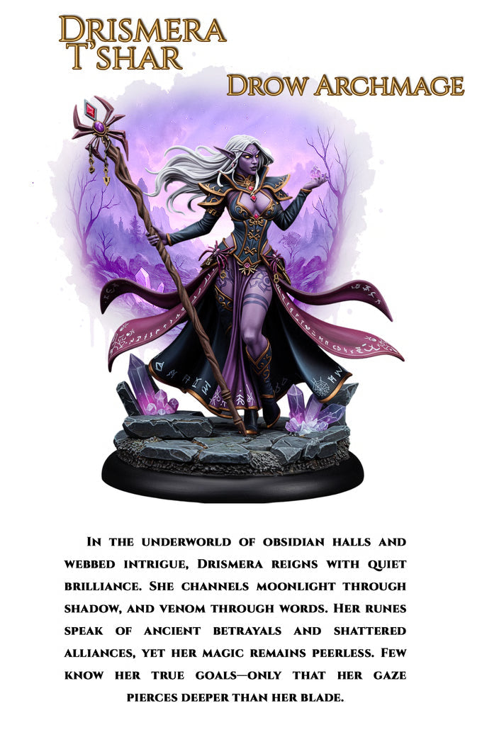 Drismera T'shar - Drow Archmage (SFW/NSFW 18+) - 75mm Scale