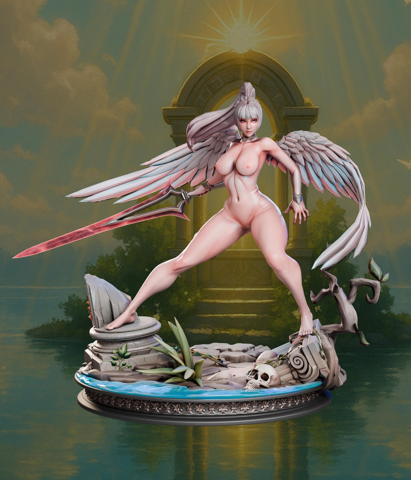Kaelyn Radiantheart (SFW/NSFW 18+ Only) - Aasimar Fighter - 32mm, 75mm, 1:10 Scale & Bust