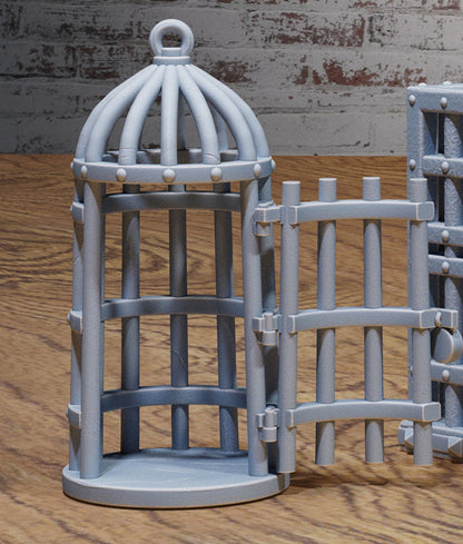 Bandit Camp Scatter Terrain – Hanging Cage & Iron Prison Cell
