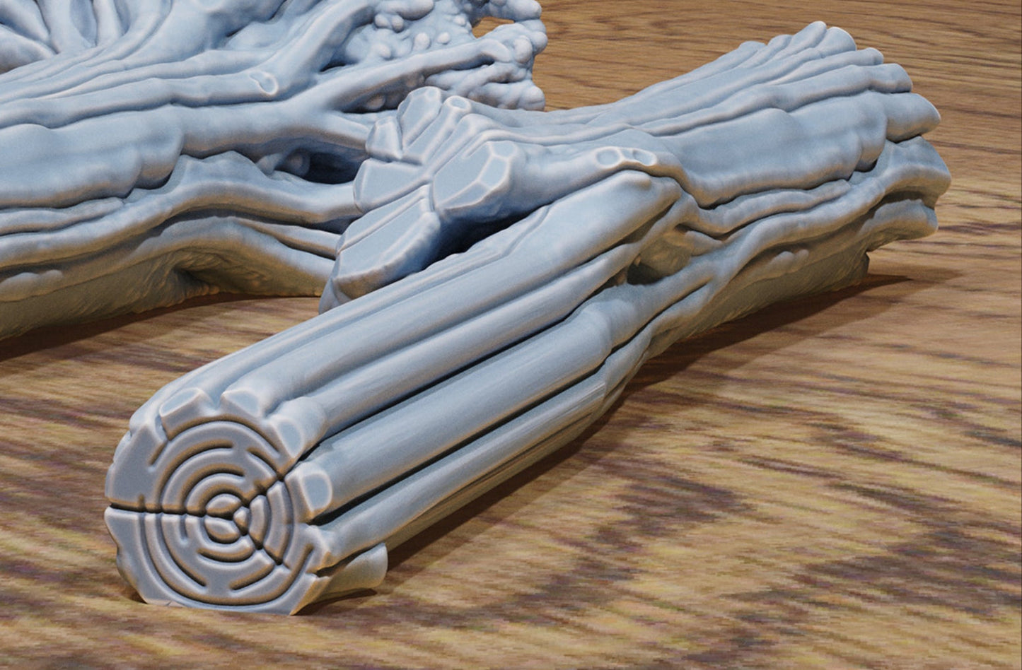 Bandit Camp Scatter Terrain – Leather Stand, Tree Stump, and Logs