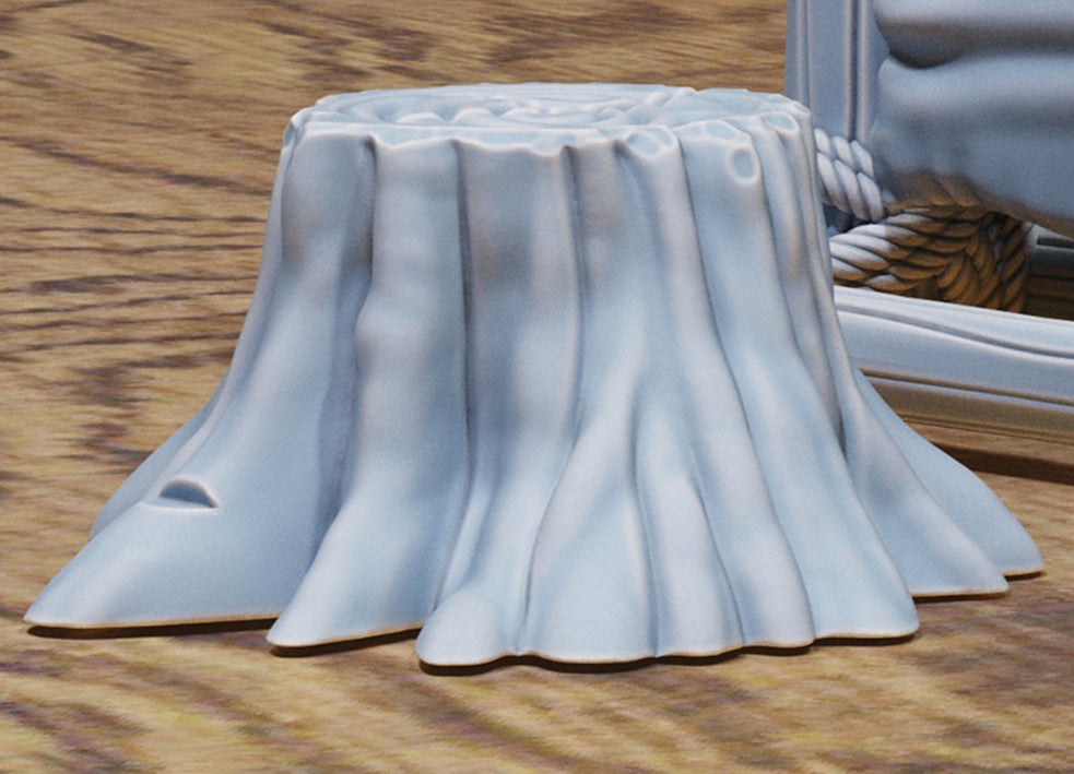 Bandit Camp Scatter Terrain – Leather Stand, Tree Stump, and Logs