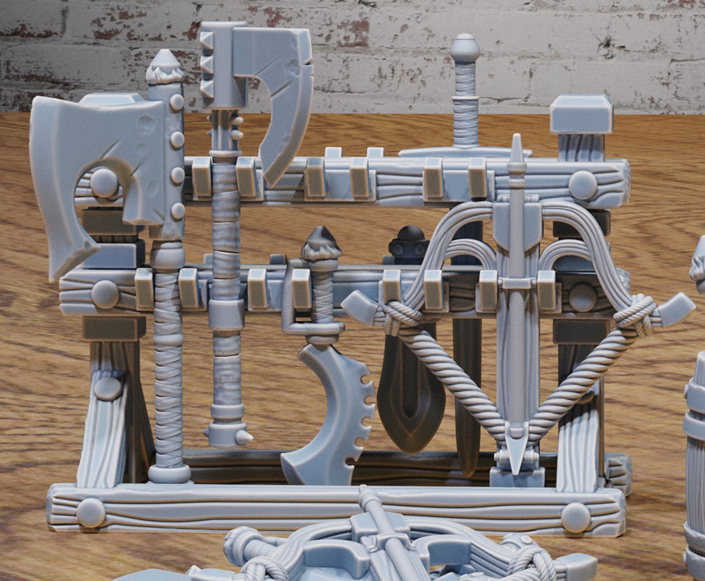 Bandit Camp Scatter Terrain – Weapon Rack and Pile