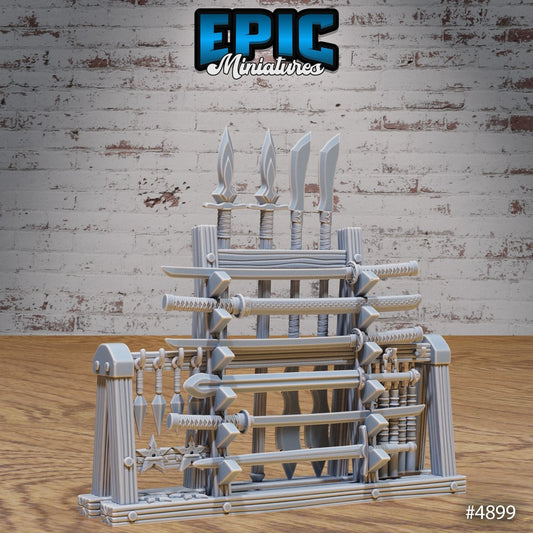 Eastern Temple Scatter - Monk Weapons Shelf